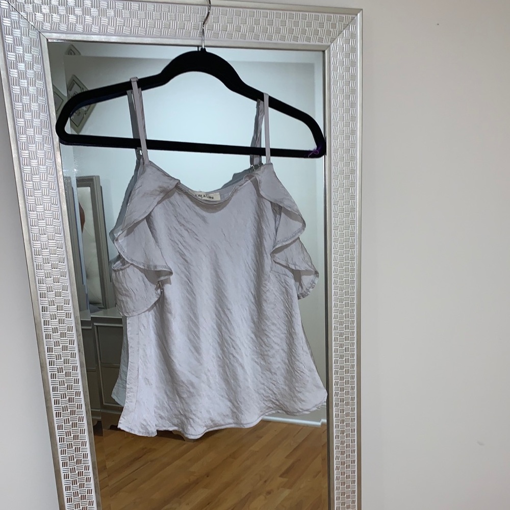 Off the shoulder satin blouse